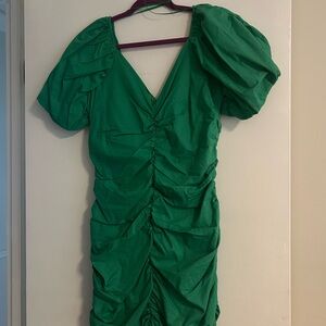 Green Cocktail Ruched Dress